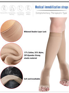 Perban kompresi kelas medis tinggi lutut terapi 20-30mm HG terbuka - Product Image 3