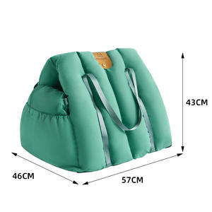 Cama para Gatos de Tela Suave, Portátil, de Doble Uso, Integrada, para Coche, Universal, para Todas las Estaciones, de Color Sólido - Product Image 6