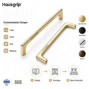 Hausgrip Modern Minimalist Furniture Hardware Kitchen Cabinet Handles <strong>Matte</strong> <strong>Black</strong> Gold Drawer Pulls Cupboard <strong>Door</strong> <strong>Knobs</strong> - Product Image 4