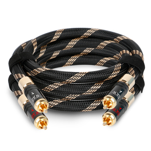 SKW Audiophiles Lock 24K Gold-plated 2RCA Male to 2RCA Male Ultra-HiFi HDTV &amp; <strong>Computer</strong> Interconnect Cable with 8mm Diameter - Product Image 1