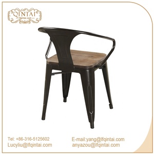 Chaises de salle à manger avec <span class=keywords><strong>accoudoir</strong></span> industriel en <span class=keywords><strong>bois</strong></span>, siège en métal, siège de café, haute qualité - Product Image 4