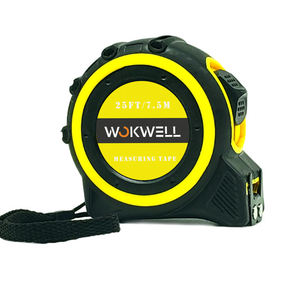 Professionnel 7.5m rétractable magnétique retour automatique serrure à bouton-poussoir impérial/métrique ruban à mesurer 25mm de large noir Orange ABS - Product Image 3