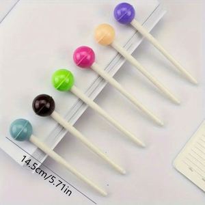 Bolígrafo de gel creativo y bonito con forma de piruleta, útiles escolares y de oficina, bolígrafo de agua único con tubo de aguja negra para firmas, regreso a clases - Product Image 2