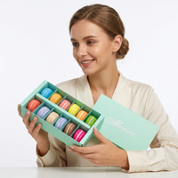 Boîtes en carton personnalisées pour macarons, emballage cadeau tendance en gros