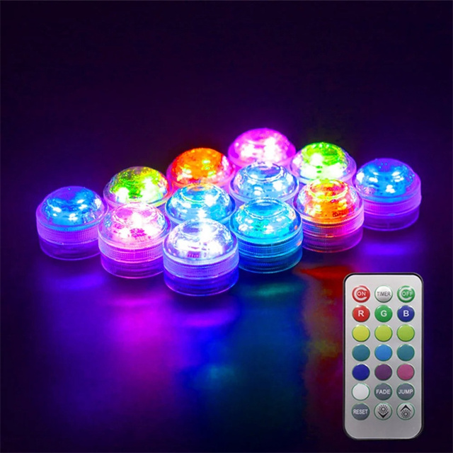 6 Packed Wireless Decor Auto Roof Foot Atmosphere RGB Lamp Remote Control Color Changing Car LED Interior Ambient Light