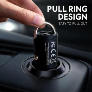 Chargeur de voiture 12-24V USB C Type A, adaptateur allume-cigare noir - Product Image 3