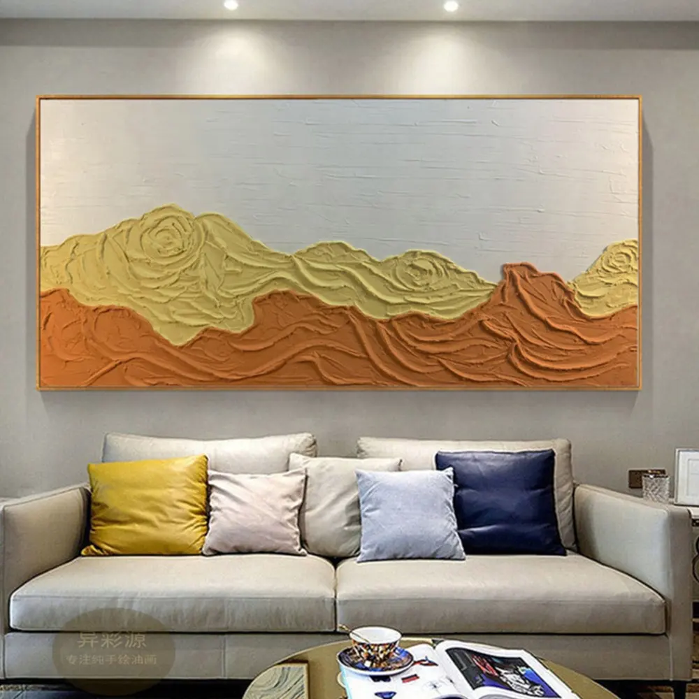 HUACAN Hand Painted Abstract Painting Mountain Texture Acrylic Modern Art Oil Painting For Living Room Wall Home Decoration