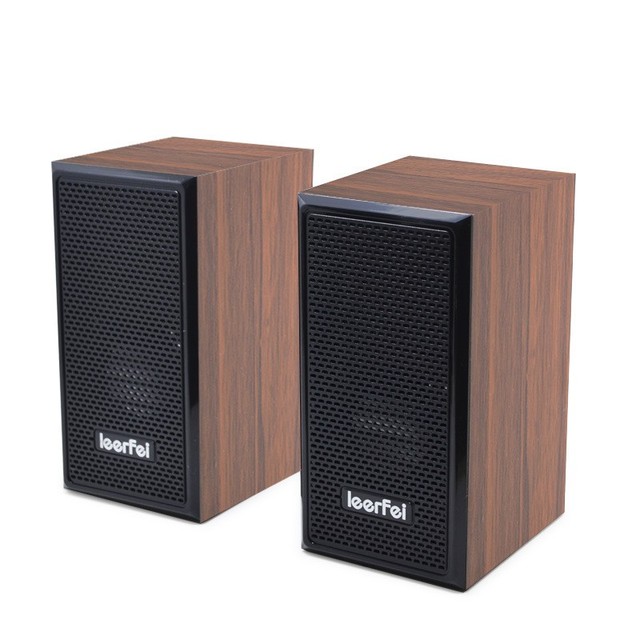 Wooden Box Mini 2.0 USB Stereo Computer Speaker Watch Music Box Subwoofer for Home & Office