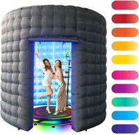 360 Inflatable Photo Booth 118/148/158 Inch LED Warna Berubah Logo Kustom untuk Fotografi Pernikahan dan Pesta