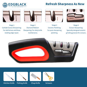 Afilador Manual de cuatro etapas, piedra de diamante, cuchillo de cerámica y afilador de tijeras - Product Image 4