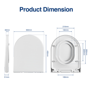 Couvercle de toilette en duroplast en forme de D, adapté aux familles, avec siège enfant intégré et mécanisme de fermeture douce - Product Image 3