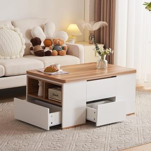 Cross-border multi-functional height-adjustable coffee <b>table</b>/dining <b>table</b>, suitable for <b>small</b> apartments, living room, large - Product Image 2
