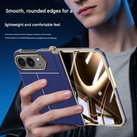 Étui de téléphone portable en cuir PU plaqué luxe pour iPhone Duo avec protection d'écran avant, charnière magnétique, coque arrière antichoc