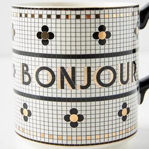 Tazas de Café de Cerámica Geométricas con Borde Dorado Creativas, Hechas a Mano, Estilo Retro de Lujo Ligero, Marca EHG, Origen GUA - Product Image 3
