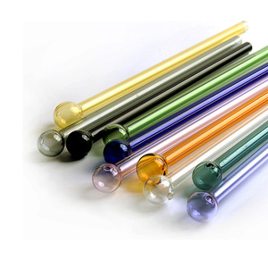 Đầy Màu Sắc Mới Chịu Nhiệt Vòng Bóng Đầu Rơm Nước Trái Cây Sữa 20Cm Thủy Tinh Rơm Cao Thủy Tinh Borosilicate Cocktail Thủy Tinh Bóng Rơm - Product Image 3