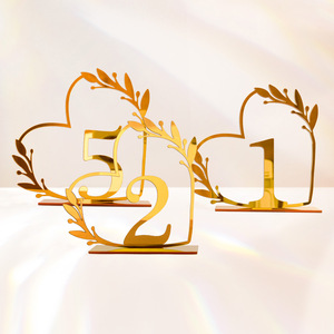 Numéro <span class=keywords><strong>de</strong></span> table moderne en or, panneau <span class=keywords><strong>de</strong></span> nom <span class=keywords><strong>de</strong></span> personne, carte <span class=keywords><strong>de</strong></span> place, <span class=keywords><strong>décoration</strong></span> <span class=keywords><strong>de</strong></span> table en acrylique pour mariage, anniversaire, fête - Product Image 4