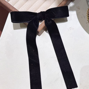 ใหม่ล่าสุดฤดูใบไม้ร่วงฤดูหนาวคลาสสิกริบบิ้นผูกโบว์คลิปผมหางม้าสูงอเนกประสงค์ย้อนยุคเรียบง่าย - Product Image 6