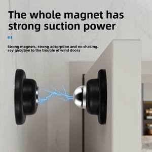 Tope de Puerta Magnético Silencioso Anticolisión de Diseño Moderno y Simple de Acero Plástico Sin Taladro para Uso Doméstico, Montaje en Pared o Suelo - Product Image 3