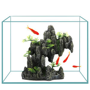 Réservoir de poissons en résine personnalisé cachette château asiatique grotte ornement chinois ancienne maison villes paysage décoration accessoires d'aquarium - Product Image 3