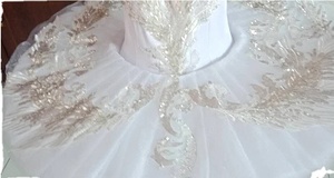 Tutù Bianco da <span class=keywords><strong>Ballerina</strong></span>, Abito per Spettacoli di Danza, Costume per Performance sul Palco del Lago dei Cigni - Product Image 5