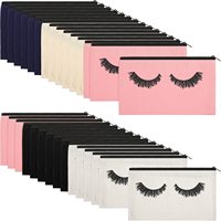 Étui à crayons en toile de coton personnalisé avec logo d'usine, mini pochette zippée, sac de shopping pour femmes, trousse de maquillage, sacs cosmétiques pour étudiants
