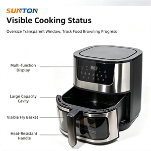Freidora de aire inteligente digital con pantalla táctil, sin aceite, cuadrada, para el hogar y la cocina, personalizada OEM SUNTON skd ckd - Product Image 3