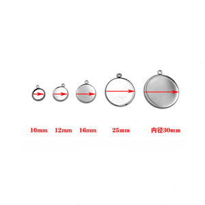 Stainless Steel Round Disc <b>Holder</b> Single Loop DIY Jewelry Pendant Base For Gemstone Necklace Accessories Wholesale - Product Image 2