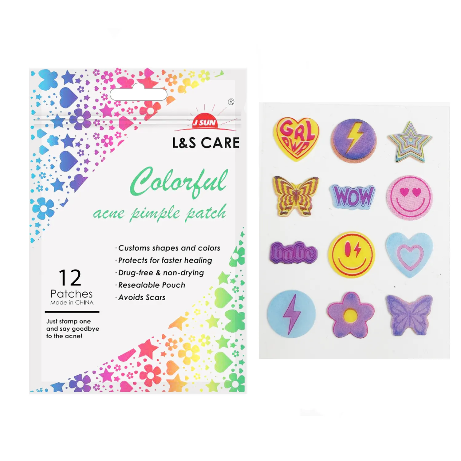 Speciale Aangepaste Multi-Color Acne Puistje Patch, Schoonheid En Make-Up Patch 12ct