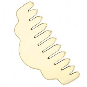 Commercio all'ingrosso di tessuto metallico terapia Gua Sha pettine in ottone pettine in rame raschiatura pettine per capelli cuoio capelluto massaggiatore per capelli meridiano - Product Image 1