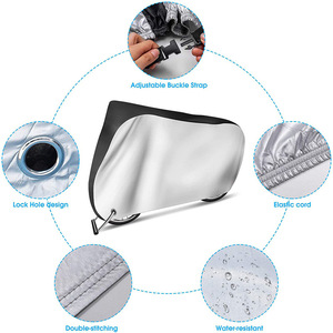 210D Silver-Coated Oxford Cloth <b>Cover</b> for Motorcycles and <b>Bicycles</b> Dust and Rain Resistant Packed in Bag - Product Image 2