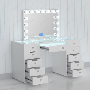 Hoa Kỳ Cổ Docarelife Kính Sang Trọng Top Hollywood Vanity Bảng Với Đèn Hiện Đại MDF Trang Điểm Bàn Trang Điểm - Product Image 1