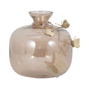 Vaso in vetro con ghirlanda di farfalle, moderno vaso decorativo per fiori, per soggiorno, camera da letto, ufficio, decorazioni per la casa - Product Image 3