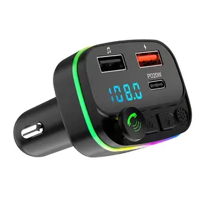 Caricabatteria da auto PD TyPE-C dual USB vivavoce telefono ricevitore FM BT5.0 BT-MP3 lettore trasmettitore FM