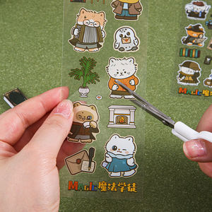 Pegatina para mascotas de la serie Magician's Apprentice, troquelada con respaldo transparente, forma personalizada para manualidades y decoración DIY - Product Image 5