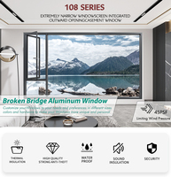 Ventana Abatible de Diseño Moderno, de Alto Rendimiento, con Rotura de Puente Térmico, Perfil de Aluminio, Doble Acristalamiento, Eficiente Energéticamente, para Viviendas