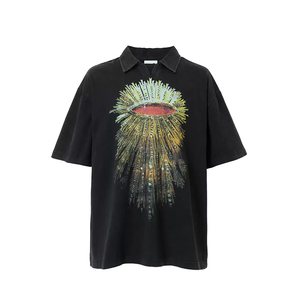T-shirts en tricot surdimensionnés pour hommes vintage délavés à l'acide, t-shirts graphiques personnalisés, 100% coton, impression numérique respirante - Product Image 5
