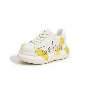 Zapatillas Blancas de Mujer 2026 Primavera Otoño de Cuero Genuino con Suela Gruesa y Aumento de Altura, Zapatillas con Cordones de Doble Uso para Estudiantes - Product Image 3