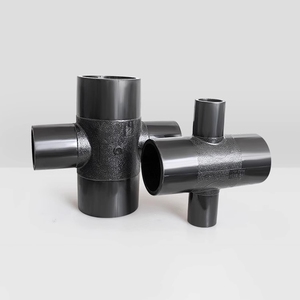 Ống nước Phụ kiện HDPE phụ kiện đường ống HDPE mông Fusion ổ cắm Fusion PN16 sdr11 Dn32-630 TEE chéo khuỷu tay để kết nối đường ống - Product Image 1