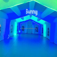 Tente de discothèque gonflable personnalisée Oxford imperméable avec éclairage LED, conception à ouverture rapide quatre saisons pour fêtes en plein air