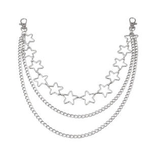 Chaîne de taille à motif étoile, chaîne de corps multicouche en alliage de zinc, style hip-hop, accessoire de mode pour usage quotidien - Product Image 5