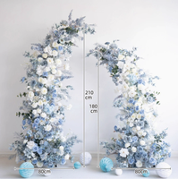Arche de mariage de luxe faite à la main en soie bleu poussière avec fleurs, qualité supérieure, magnifique arche de mariage avec roses