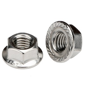ASME B18.16.4 B18.2.2 ISO 4161 A2-70 6 # Écrou à bride hexagonale en acier inoxydable SS304 316 310S A4-70 de 2'' - Écrou à bride hexagonale denté A4-80 - Product Image 3