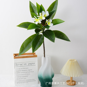 Fleur artificielle de frangipanier Laixing en soie et PVC souple, toucher réel, pour décoration maison et mariage - Product Image 5