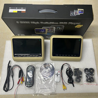 Paire de moniteurs d'appui-tête LCD universels de 9 pouces pour lecteur DVD USB SD FM jeu MP5 lecteur CD télécommande connexion carte SD