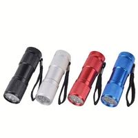 WOSEN Tragbare Wasserdichte Mini 9-LED UV-Taschenlampe IP55-Schutzklasse Aluminiumlegierung Gehäuse Banknotenprüf-Funktion 395nm UV-Licht