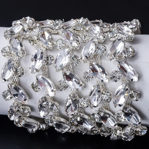 QIAO 90cm strass cristal chaîne <span class=keywords><strong>Diamante</strong></span> dentelle diamant garniture ruban collier Applique gemme étincelle robe de mariée pour bricolage artisanat - Product Image 6