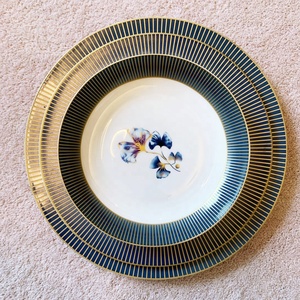 New Design European Blue Gingko Pattern Luxury <b>Bone</b> <b>China</b> <b>Dinner</b> <b>Set</b> - Product Image 5