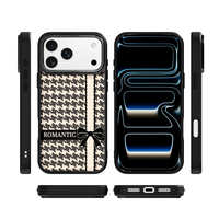 Coque de téléphone AG Feeling Black Edge avec dorure et nœud romantique pour iPhone 17, 17 Pro Max, 16 Pro, 15 – Coque magnétique