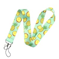 Porte-badge et porte-clés tendance personnalisé, imprimé UV coloré, motif floral et dessin animé, avec boucle réglable en polyester