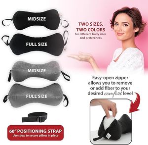 Coussin de soutien cervical en mousse à mémoire de forme personnalisé pour voiture, pour un confort de voyage, sangle réglable, noir, coussin de siège de véhicule - Product Image 2